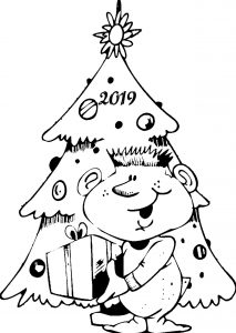 Скачать бесплатно Красивый новогодний трафарет на окна 2019 на сайте WishesCards.ru