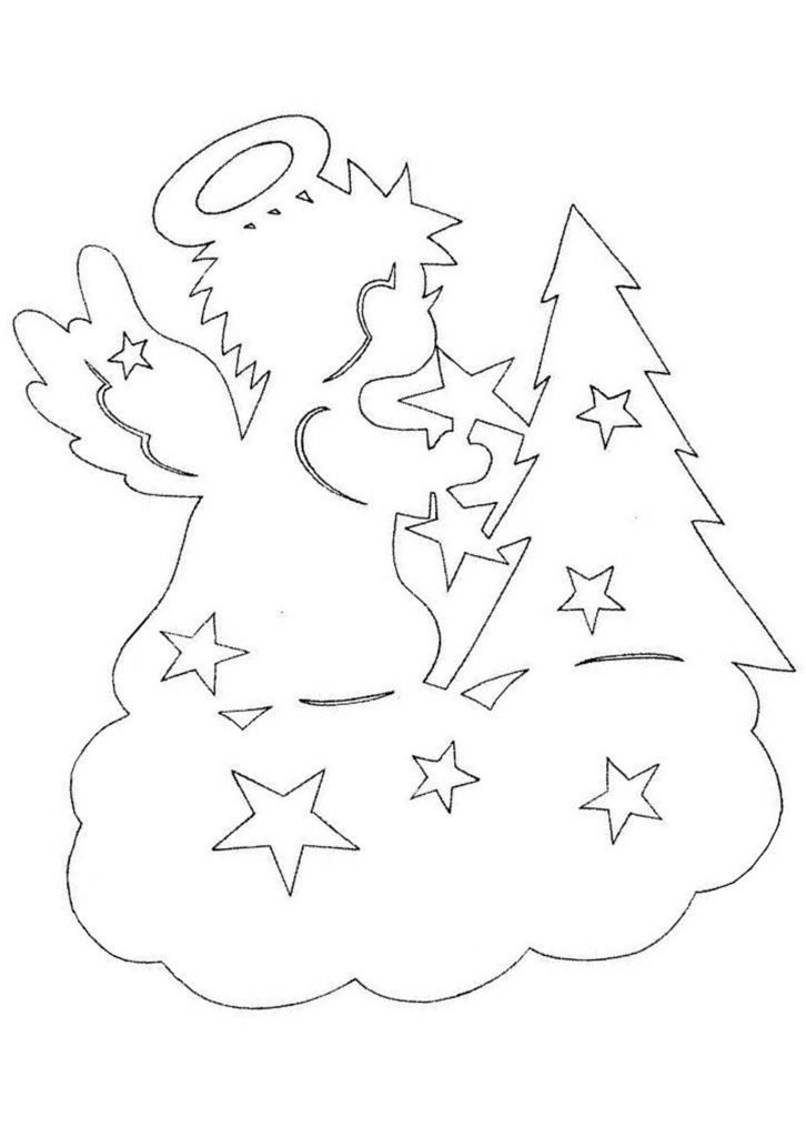 Скачать бесплатно Красивый новогодний трафарет на окна на сайте WishesCards.ru