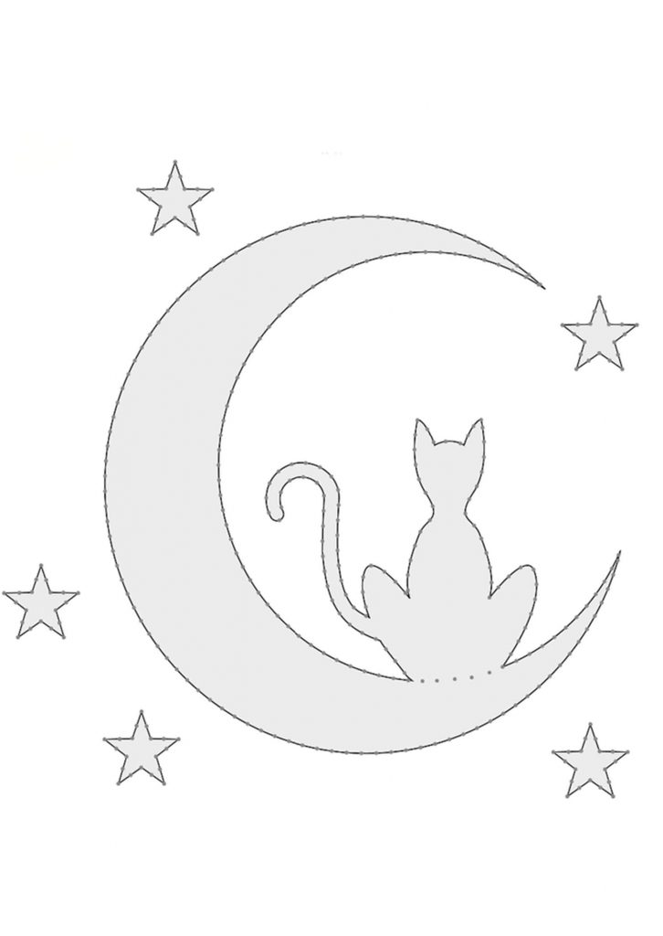 Скачать бесплатно Новогодний трафарет на окна с котом на сайте WishesCards.ru
