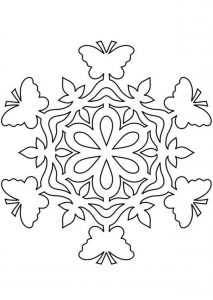 Скачать бесплатно Новогодний трафарет на окна снежинка для распечатки на сайте WishesCards.ru