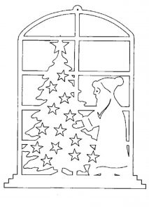 Скачать бесплатно Новогодняя картинка на окна с елочкой на сайте WishesCards.ru