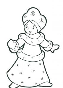 Скачать бесплатно Новогодняя картинка раскраска снегурочка на сайте WishesCards.ru