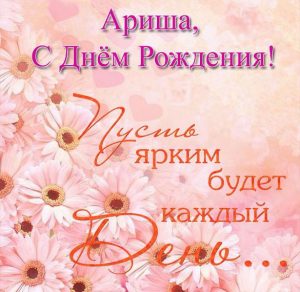 Скачать бесплатно Открытка Ариша с днем рождения на сайте WishesCards.ru