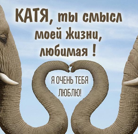Скачать бесплатно Открытка для любимой Кати на сайте WishesCards.ru