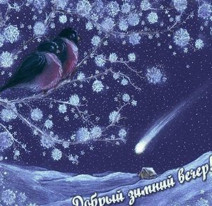 Скачать бесплатно Открытка добрый зимний вечер очень красивая на сайте WishesCards.ru