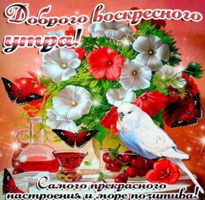 Скачать бесплатно Открытка доброго весеннего воскресного утра и дня на сайте WishesCards.ru