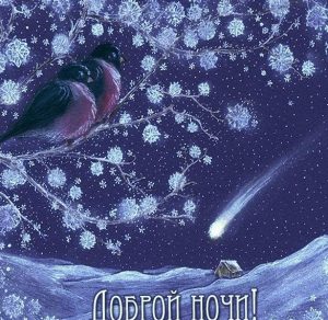 Скачать бесплатно Открытка доброй ночи зима на сайте WishesCards.ru