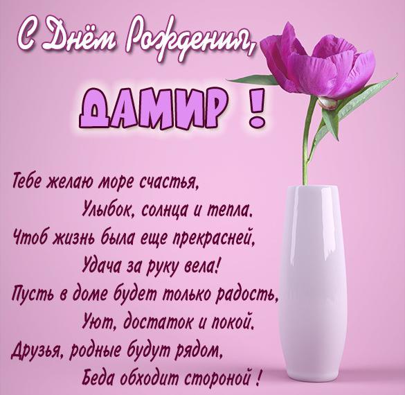 Скачать бесплатно Открытка ко дню рождения Дамира на сайте WishesCards.ru