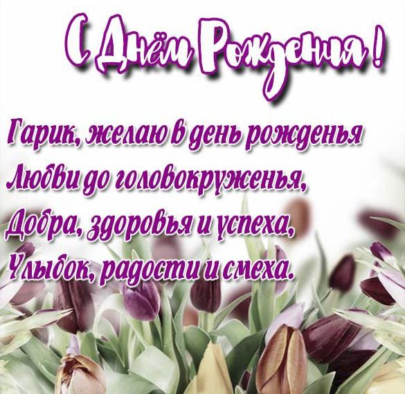 Скачать бесплатно Открытка ко дню рождения Гарика на сайте WishesCards.ru