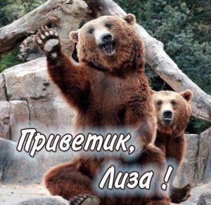 Скачать бесплатно Открытка Лиза привет на сайте WishesCards.ru