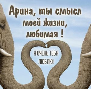 Скачать бесплатно Открытка любимой Арине на сайте WishesCards.ru