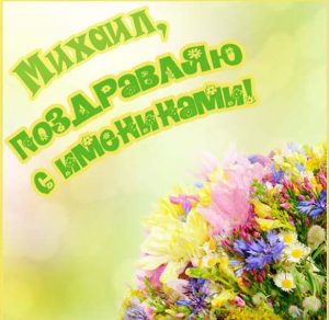 Скачать бесплатно Открытка Михаилу на именины на сайте WishesCards.ru