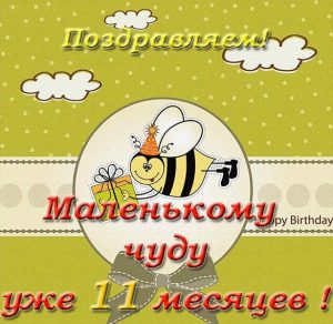 Скачать бесплатно Открытка на 11 месяцев девочке на сайте WishesCards.ru
