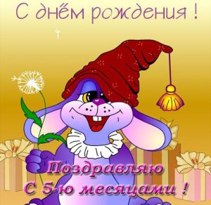 Скачать бесплатно Открытка на 5 месяцев мальчика на сайте WishesCards.ru