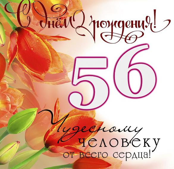 Скачать бесплатно Открытка на 56 лет на сайте WishesCards.ru