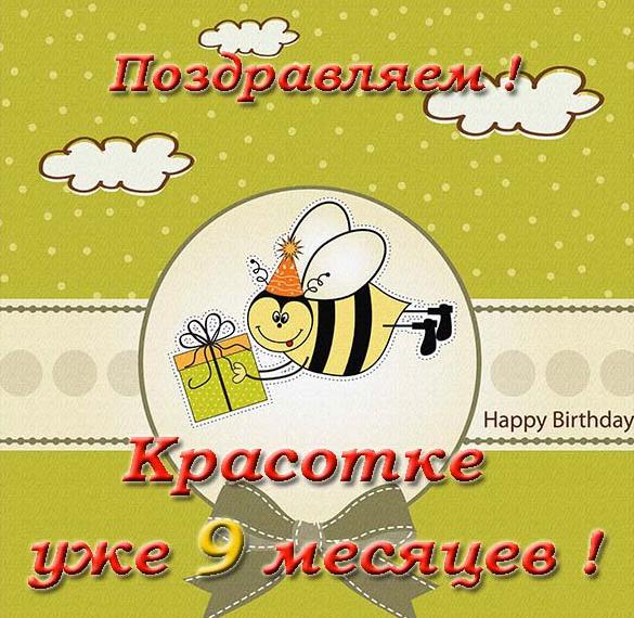 Скачать бесплатно Открытка на 9 месяцев девочке на сайте WishesCards.ru