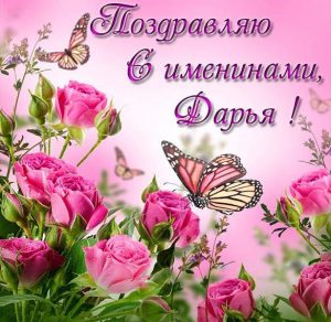 Скачать бесплатно Открытка на день Дарьи с именинами на сайте WishesCards.ru