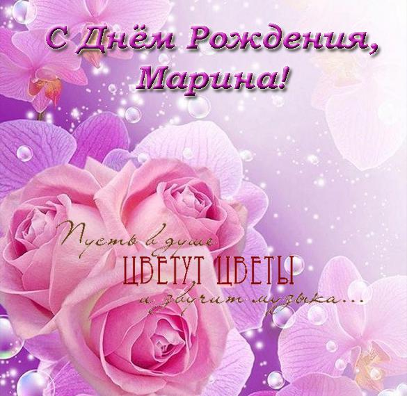Скачать бесплатно Открытка на день рождения Марины на сайте WishesCards.ru