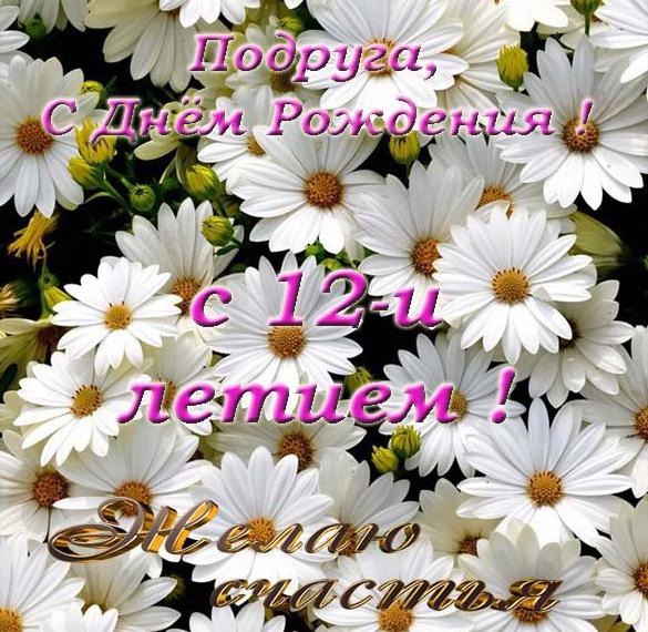 Скачать бесплатно Открытка на день рождения подруге на 12 лет на сайте WishesCards.ru