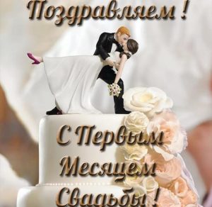 Скачать бесплатно Открытка на месяц свадьбы на сайте WishesCards.ru
