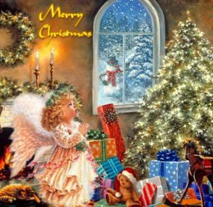 Скачать бесплатно Открытка на Рождество в европейском стиле на сайте WishesCards.ru