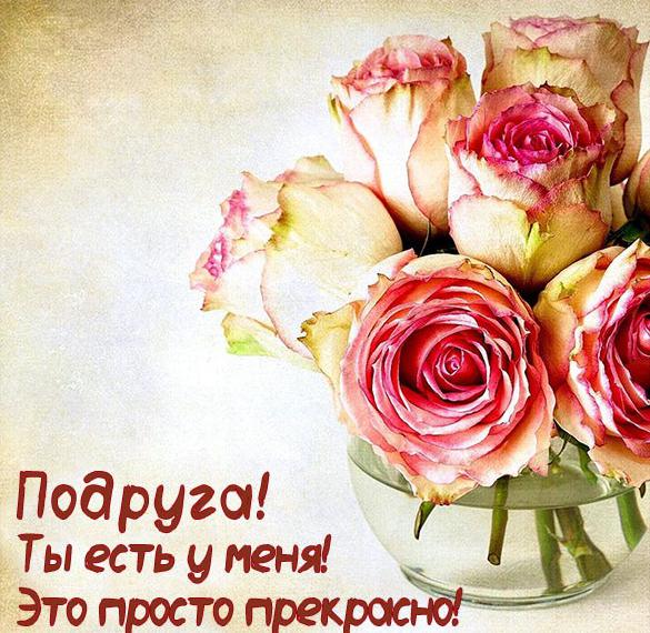 Скачать бесплатно Открытка подруге с красивыми цветами на сайте WishesCards.ru