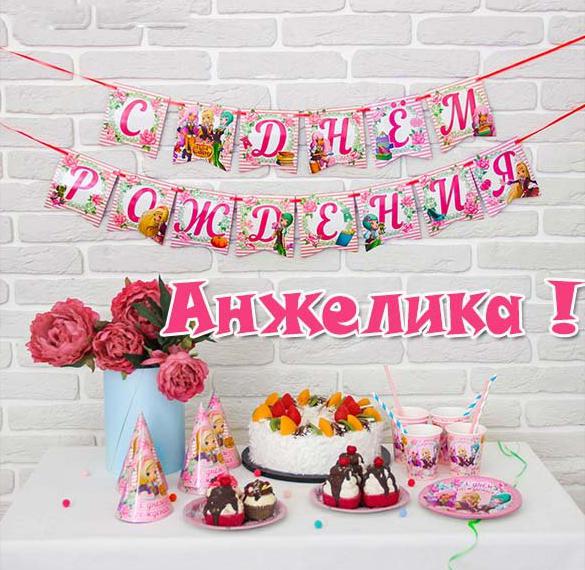 Скачать бесплатно Открытка с днем рождения Анжелика в картинке на сайте WishesCards.ru