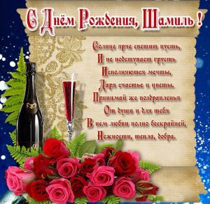 Скачать бесплатно Открытка с днем рождения для Шамиля на сайте WishesCards.ru