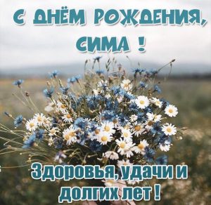 Скачать бесплатно Открытка с днем рождения для Симы на сайте WishesCards.ru