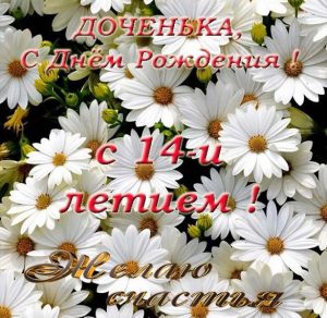 Скачать бесплатно Открытка с днем рождения дочери на 14 лет на сайте WishesCards.ru