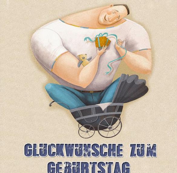 Скачать бесплатно Открытка с днем рождения мужчине на немецком на сайте WishesCards.ru
