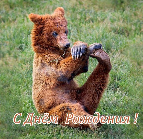 Скачать бесплатно Открытка с днем рождения с медвежонком на сайте WishesCards.ru