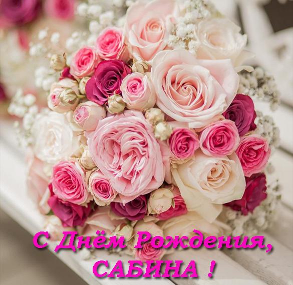 Скачать бесплатно Открытка с днем рождения Сабина на сайте WishesCards.ru