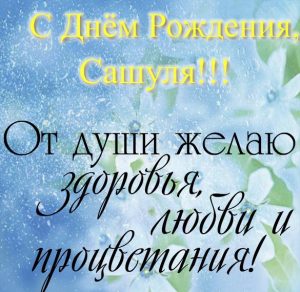 Скачать бесплатно Открытка с днем рождения Сашуля на сайте WishesCards.ru