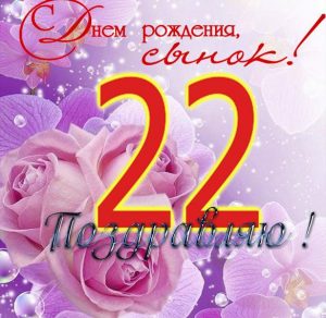 Скачать бесплатно Открытка с днем рождения сыну на 22 года на сайте WishesCards.ru