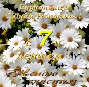 Скачать бесплатно Открытка с днем рождения внучке на 7 лет на сайте WishesCards.ru