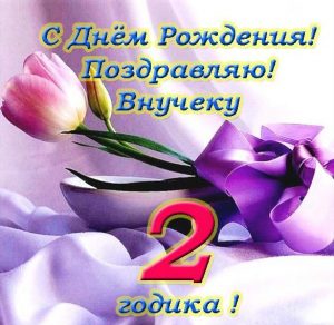 Скачать бесплатно Открытка с днем рождения внука на 2 года на сайте WishesCards.ru