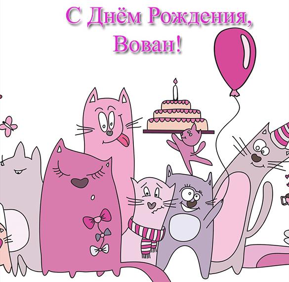 Скачать бесплатно Открытка с днем рождения Вован на сайте WishesCards.ru