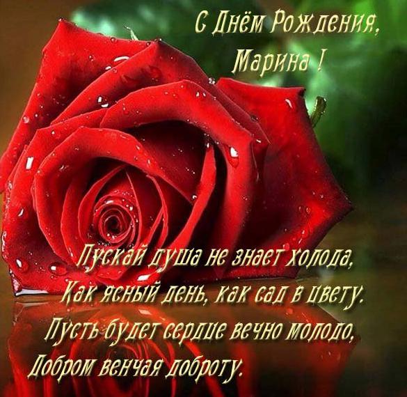 Скачать бесплатно Открытка с днем рождения женщине Марине на сайте WishesCards.ru