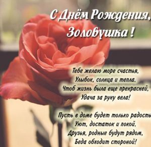 Скачать бесплатно Открытка с днем рождения золовке с красивым поздравлением на сайте WishesCards.ru