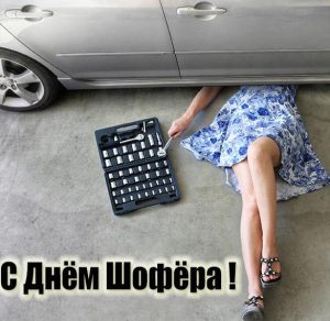 Скачать бесплатно Открытка с днем шофера женщине на сайте WishesCards.ru