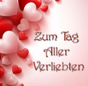 Скачать бесплатно Открытка с днем Святого Валентина на немецком на сайте WishesCards.ru