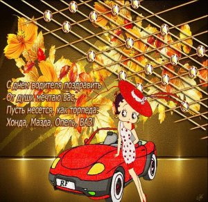 Скачать бесплатно Открытка с днем водителя для женщины на сайте WishesCards.ru