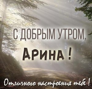 Скачать бесплатно Открытка с добрым утром Арина на сайте WishesCards.ru