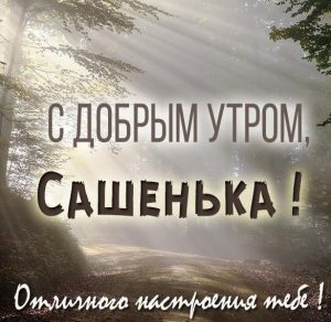 Скачать бесплатно Открытка с добрым утром Сашенька на сайте WishesCards.ru