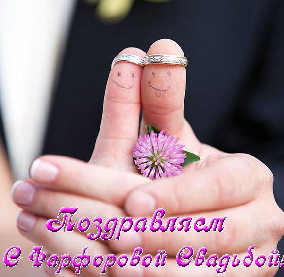 Скачать бесплатно Открытка с фарфоровой свадьбой прикольная на сайте WishesCards.ru
