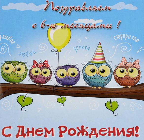 Скачать бесплатно Открытка с поздравлением на полгода ребенка мальчика на сайте WishesCards.ru