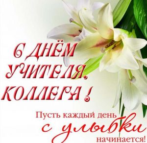 Скачать бесплатно Открытка с поздравлением с днем учителя коллегам на сайте WishesCards.ru