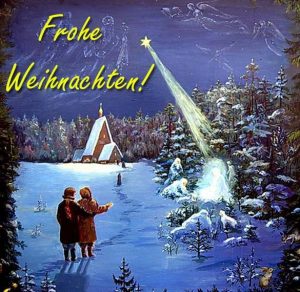 Скачать бесплатно Открытка с поздравлением с Рождеством на немецком языке на сайте WishesCards.ru