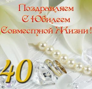 Скачать бесплатно Открытка с юбилеем на 40 лет совместной жизни на сайте WishesCards.ru